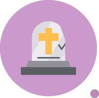 Tombstone Flat Shadow Icon vector