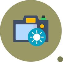 Camera Brightness Flat Shadow Icon vector
