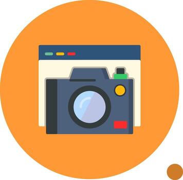 Camera Website Flat Shadow Icon vector