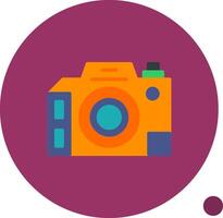 Dslr Camera Flat Shadow Icon vector