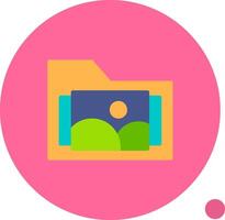 Images Folder Flat Shadow Icon vector