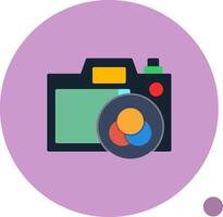 Camera Filter Flat Shadow Icon vector