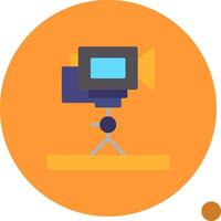 Tripod Camera Flat Shadow Icon vector