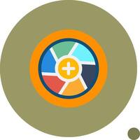 Diaphragm Flat Shadow Icon vector