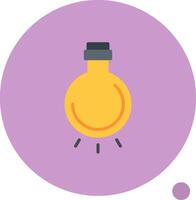 Light Bulb Flat Shadow Icon vector
