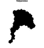 Valparaiso region blank outline map vector