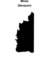 Minas department, Neuquen blank outline map vector