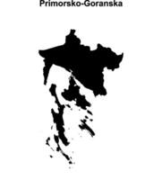 Primorsko-Goranska county blank outline map vector