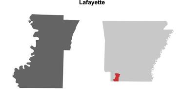 Lafayette County, Arkansas blank outline map set vector