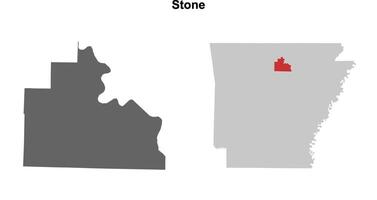 Stone County, Arkansas blank outline map set vector