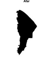 Afar region blank outline map vector