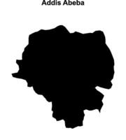 Addis Abeba region blank outline map vector