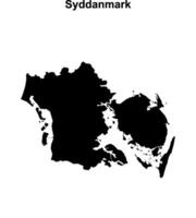 Syddanmark region blank outline map vector