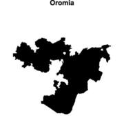 Oromia region blank outline map vector