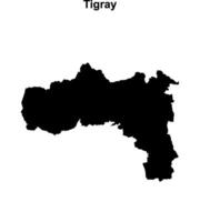 Tigray region blank outline map vector