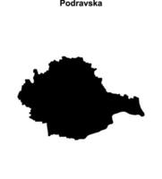 Podravska region blank outline map vector