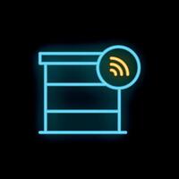 Neon wifi signal connecting to server database icon vector