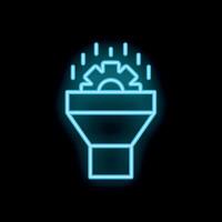 Neon blue sales funnel converting leads generating revenue vector