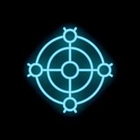 Neon style icon representing the concept of blockchain technology vector