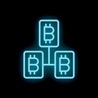 Bitcoin cryptocurrency neon sign representing blockchain technology vector