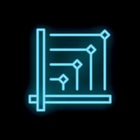 Neon blue algorithm icon representing machine learning process vector