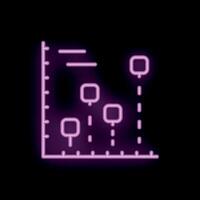 Neon style icon of a graph showing increasing statistics vector