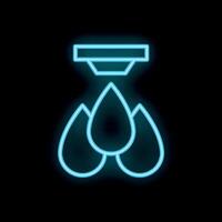 Neon fire sprinkler system protecting building from fire vector