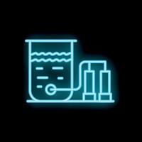 Neon water purification system icon on black background vector