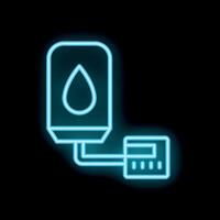 Neon drip irrigation system icon for smart farming technology vector