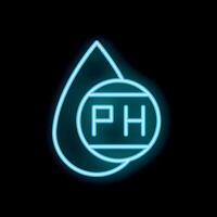 Neon icon of water drop with ph level sign representing water acidity vector