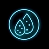 Neon icon of almonds in a circle on black background vector