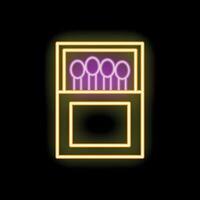 Glowing neon line matchbox icon isolated on black background vector