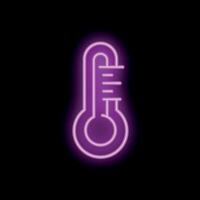 Neon pink thermometer showing increasing temperature on dark background vector