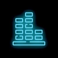 Glowing neon equalizer icon showing increasing sound volume vector