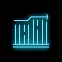 Neon blue graph increasing showing growth on black background vector