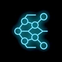 Neon style network connecting dots with lines forming a shape vector