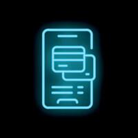 Neon sign of mobile phone showing online payment processing vector