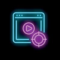 Neon icon of marketing targeting specific audience vector