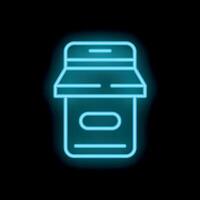 Neon icon of smartphone showing mobile payment system vector