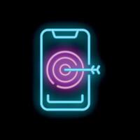 Neon sign representing mobile marketing targeting strategy vector