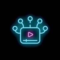 Neon sign of player connecting to network vector