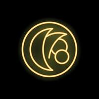 Neon icon of a delicious pastry decorated with a cherry on black background vector