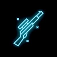 Neon sign showing a hunting rifle with scope for hunting vector