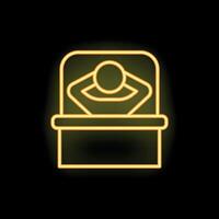 Neon sign of a person relaxing in a solarium vector
