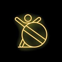 Neon style icon of a human figure trapped inside a circle with a slash through it vector