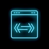 Neon blue webpage showing data transferring in opposite directions vector