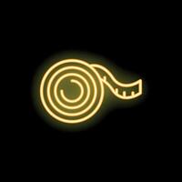 Neon yellow measuring tape showing concept of tailoring vector
