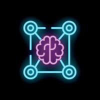 Neon artificial intelligence system processing data vector