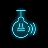 Neon icon of a smart lighting system emitting wifi signal vector