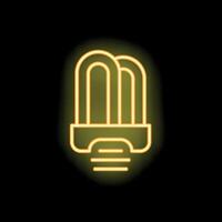 Neon light bulb shining in the dark representing an idea vector